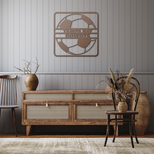 Personalized Soccer Metal Wall Art - Custom Name Decor