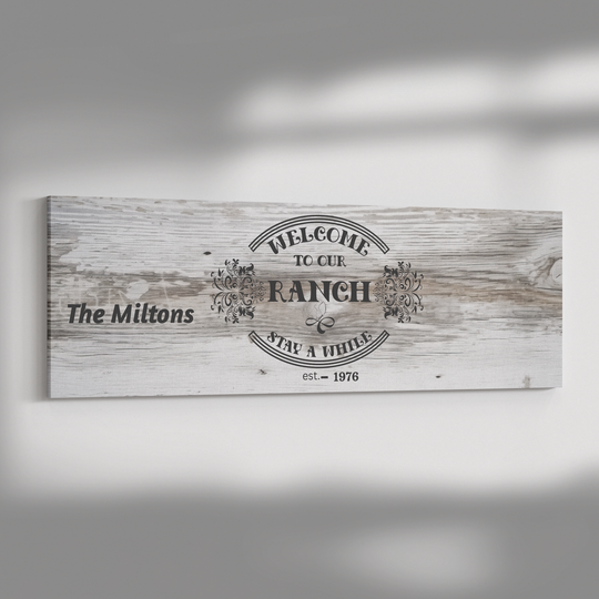 Panoramic Canvas personalized Ranch sign