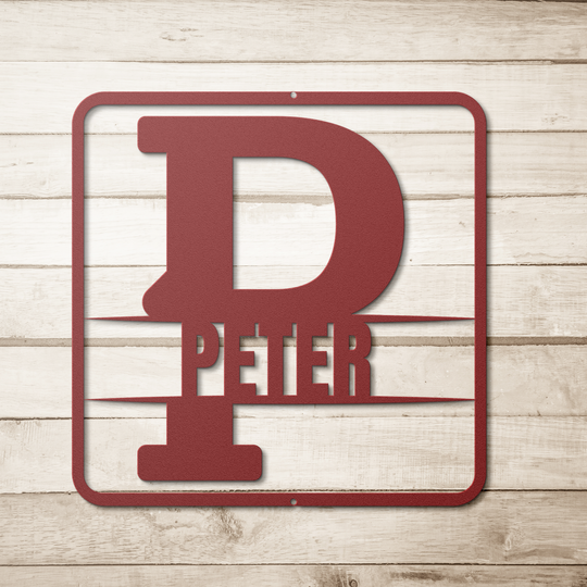 split monogram P PERSONALIZED