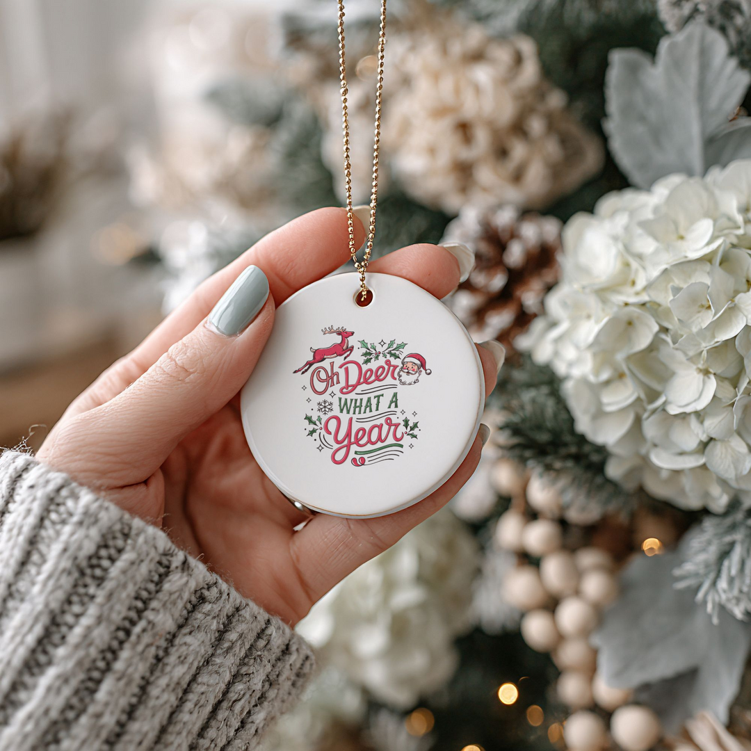 Oh Deer Metal Christmas Ornament - Durable Holiday Decor