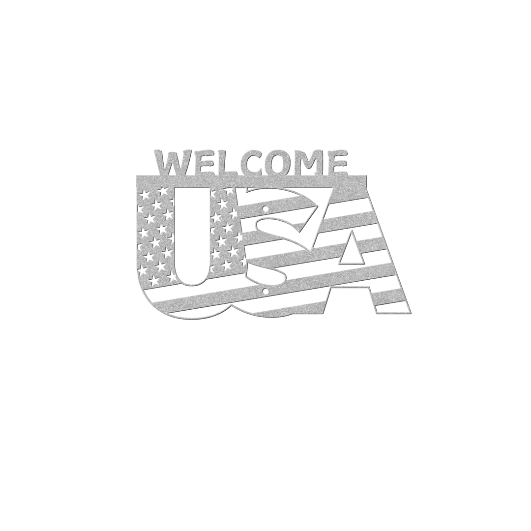 USA WELCOME Metal Signs Wall Art AnywherePOD