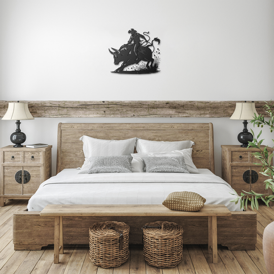 Die-Cut Metal Signs custom image of bull rider