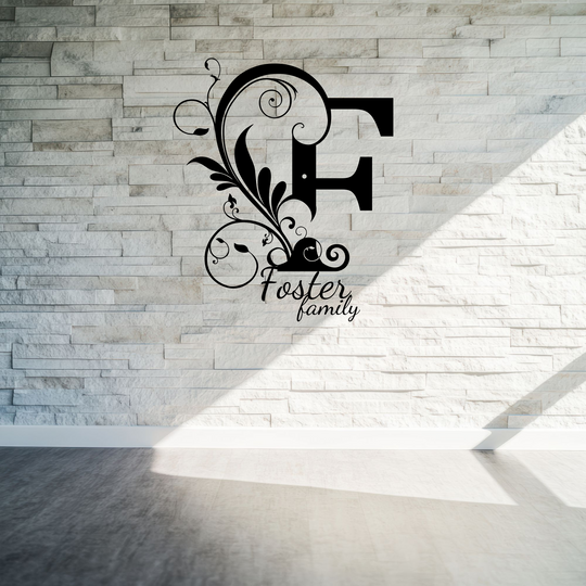 f monogram Personalized Metal Sign - Family Name Wall Art