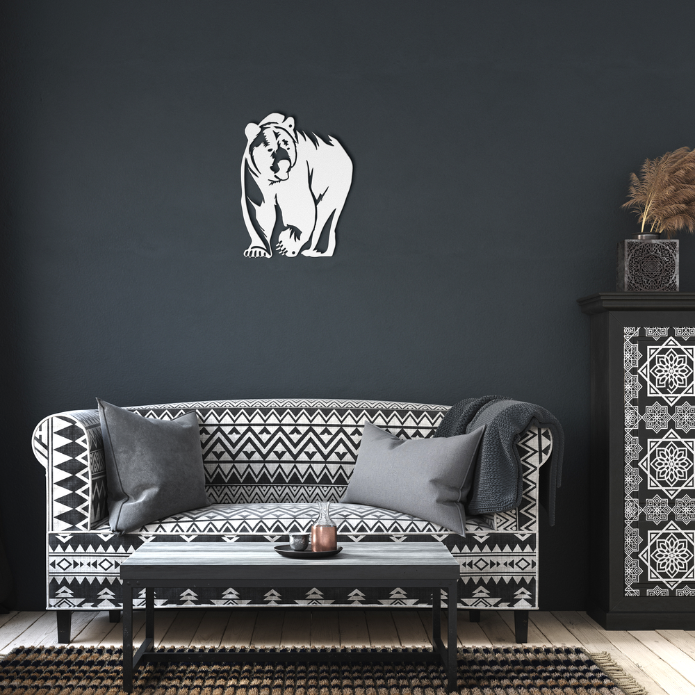 Metal wall decor featuring a bear image - Tailored Wall Expressions