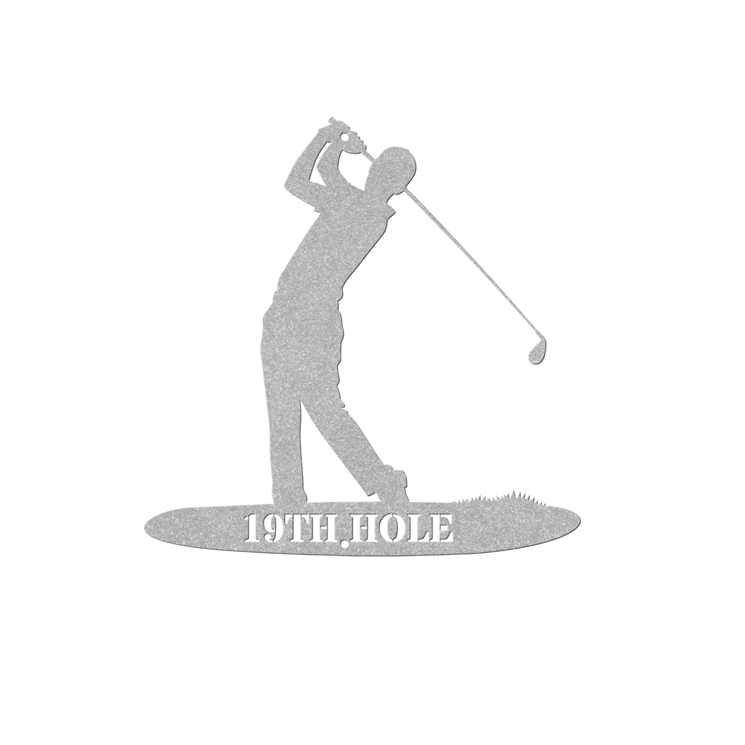 Custom Metal Signs with golfing image PERSONALIZED AnywherePOD Silver 12 Inch