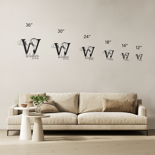 W monogram Personalized Metal Sign - Family Name Wall Art