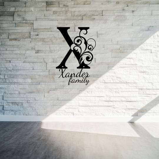 X monogram Personalized Metal Sign - Family Name Wall Art