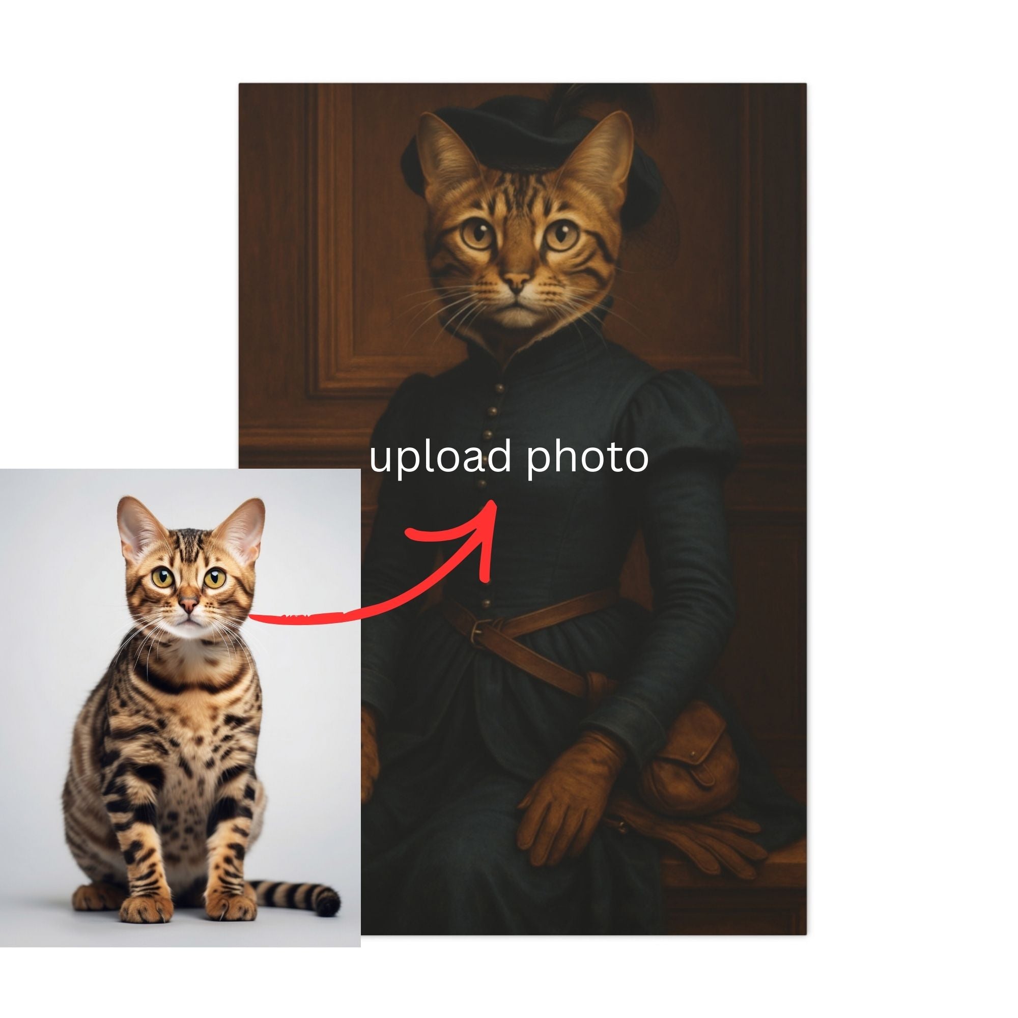 Custom pet Renaissance Portrait Canvas - Unique Pet Art - Tailored Wall Expressions