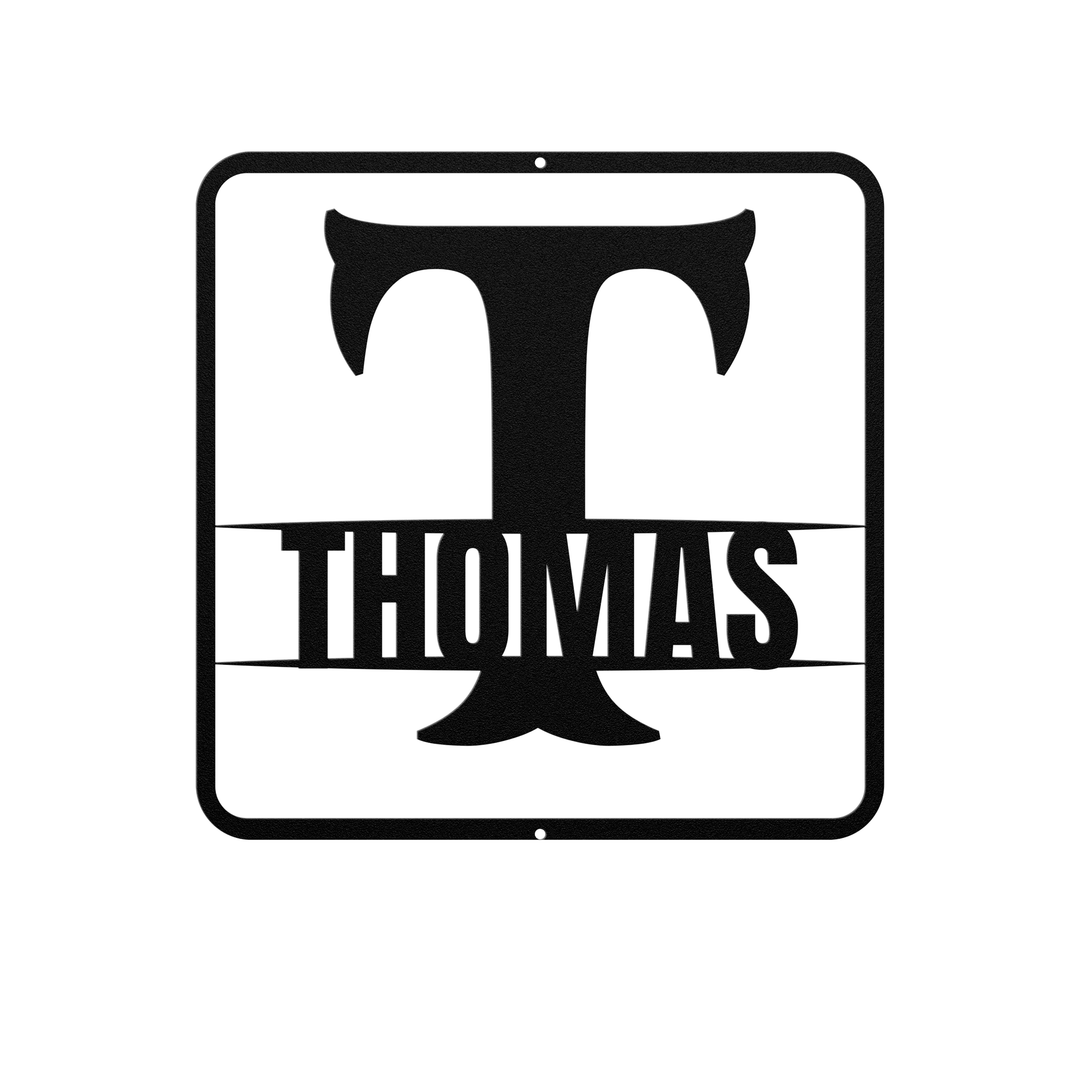Metal Signs split monogram T Personalized