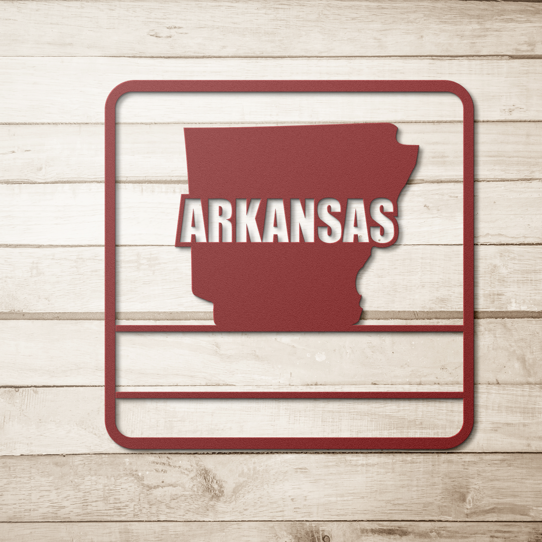 Die-Cut Metal Signs custom map of Arkansas