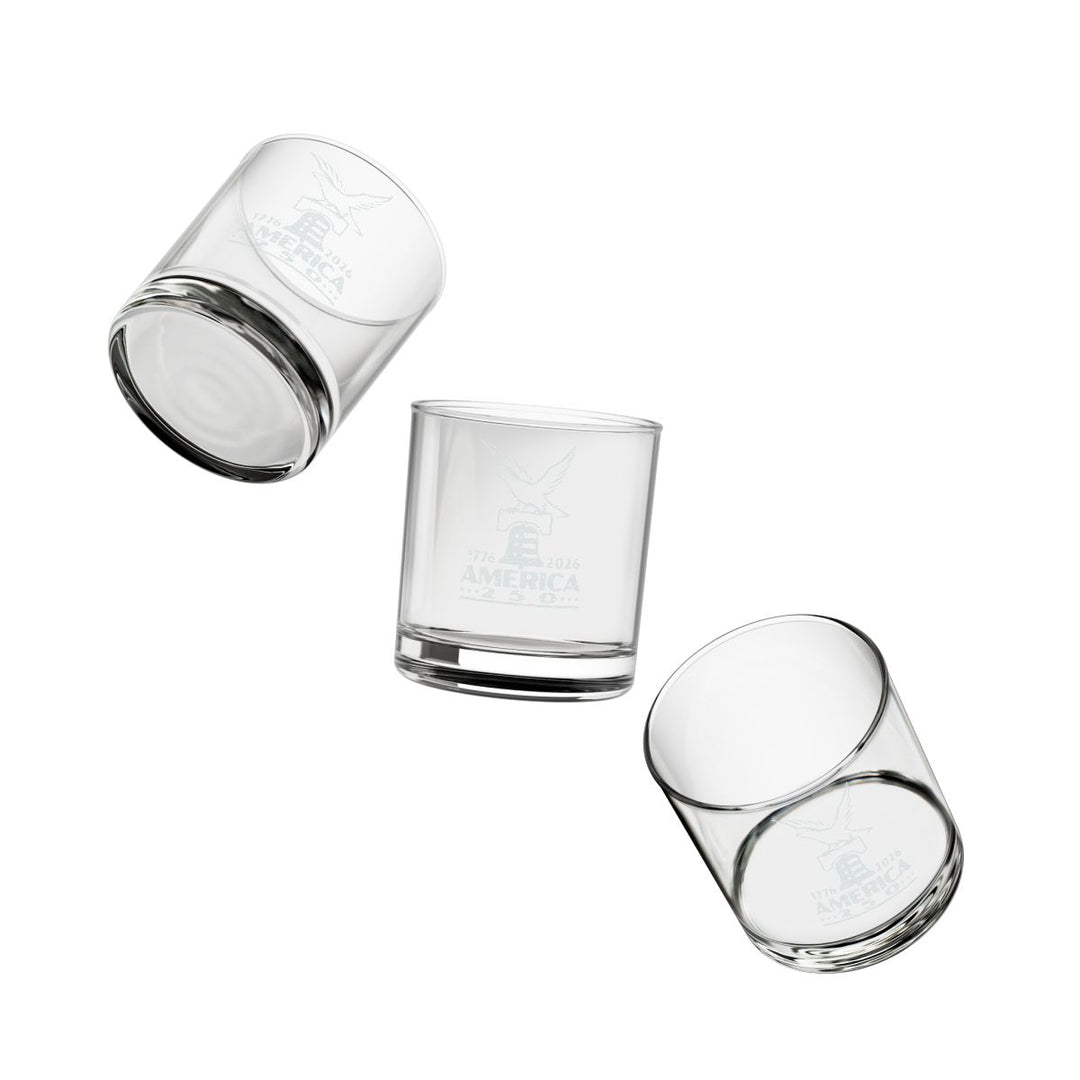 Engraved America 250 Whiskey Glass - Patriotic Gift