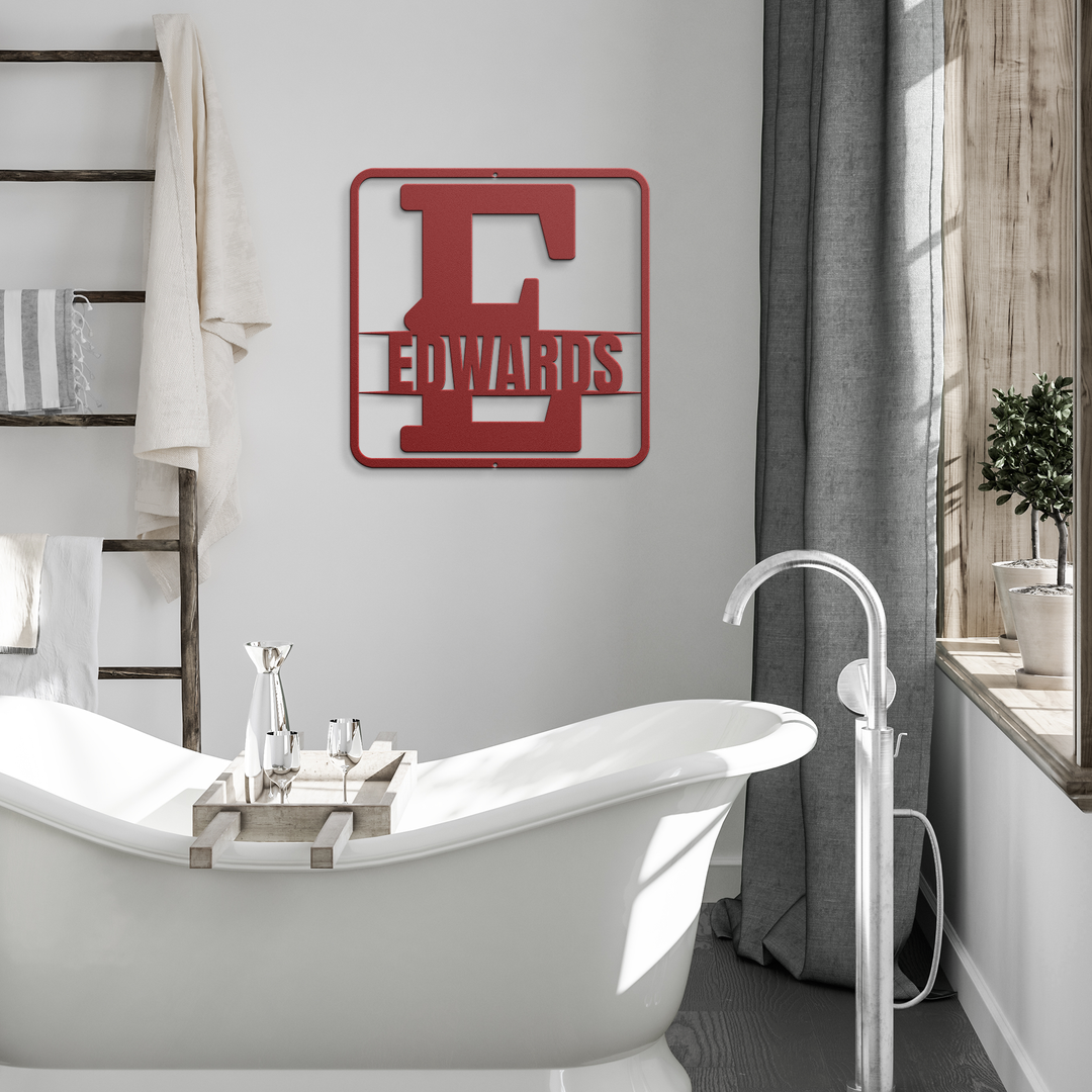 split monogram E personalized