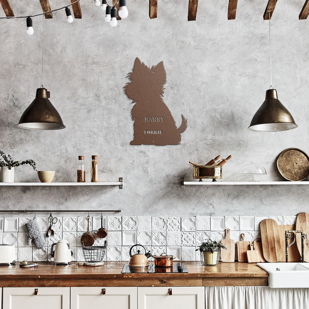 Yorkie Metal Wall Art - Custom Dog Silhouette Sign