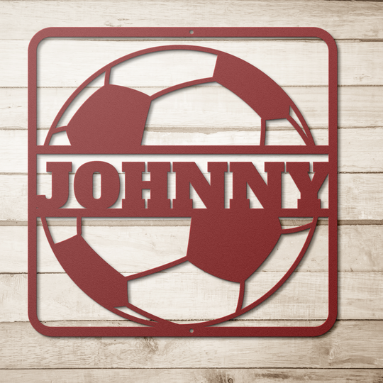 Sports Custom Metal Signs personalized soccer ball Personalized Wall Art AnywherePOD