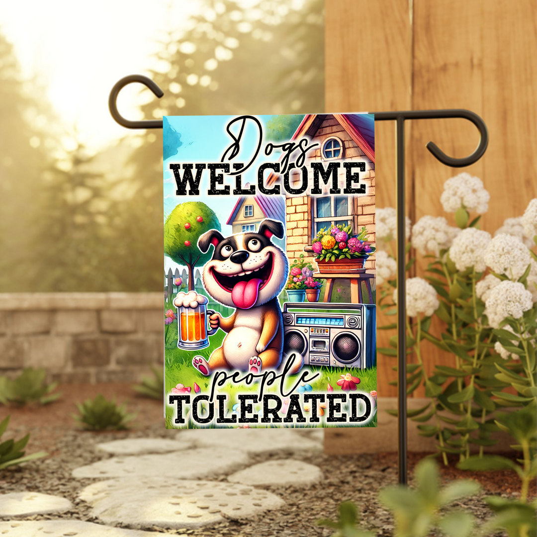 Funny Dog Garden Flag – Double Sided Humorous Yard Decor