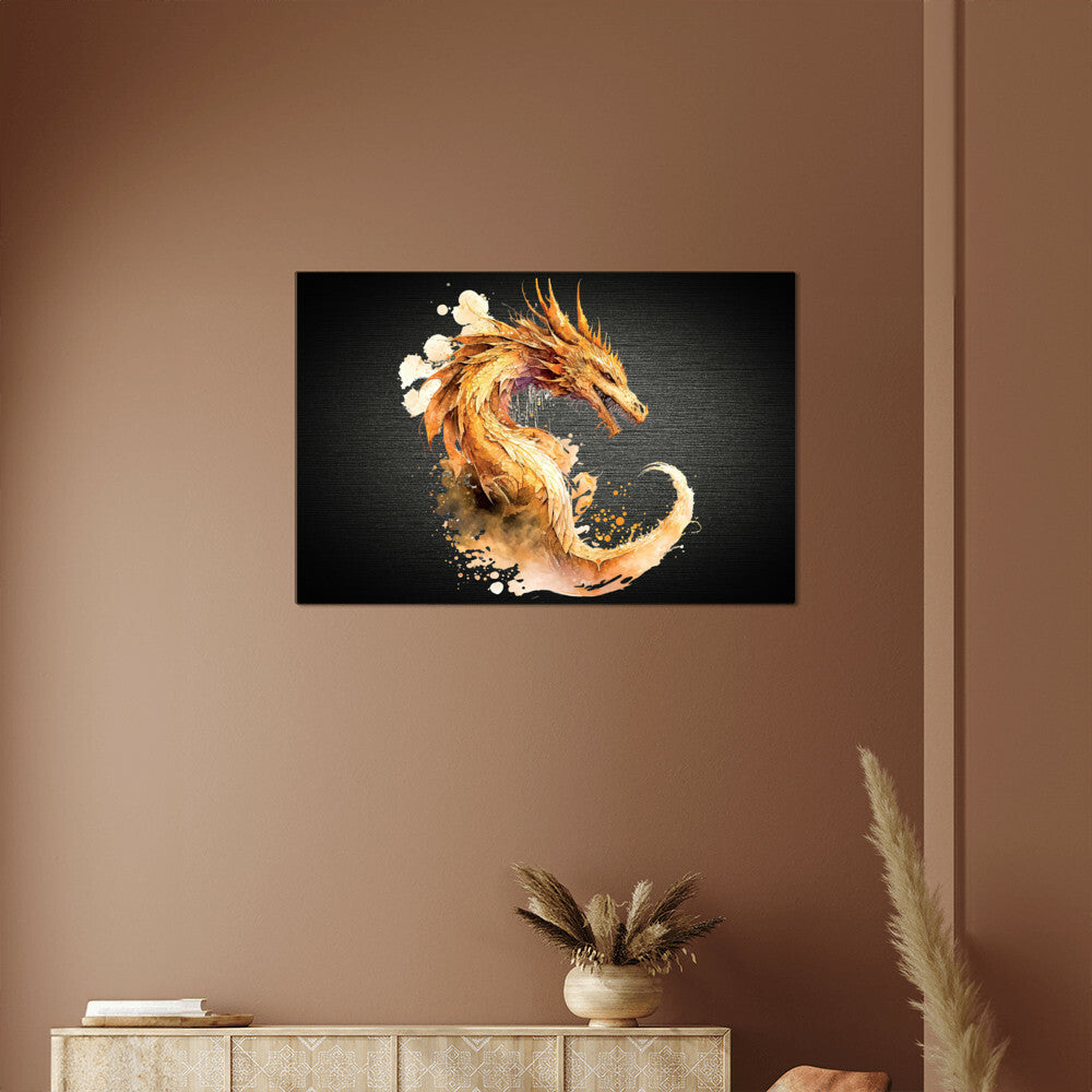 Dragon, Mythical Fantasy High Gloss Metal Art Print