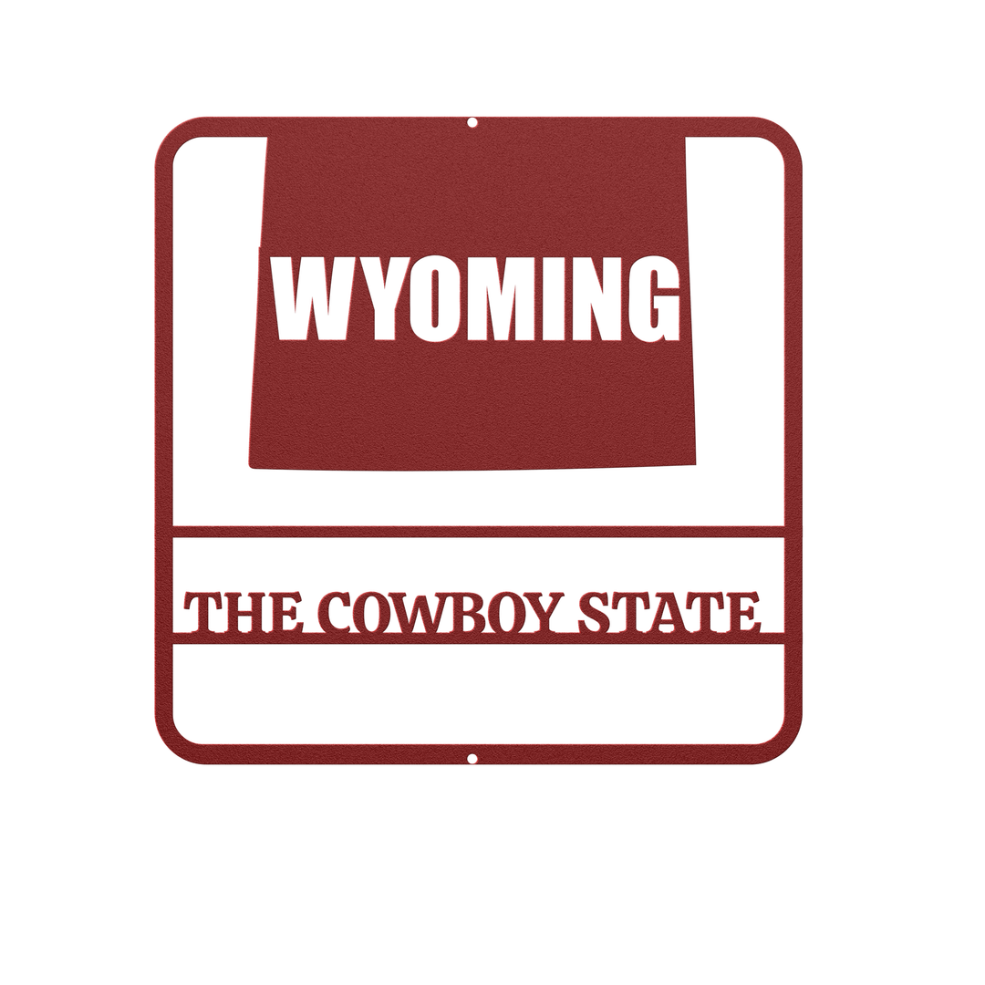 Wyoming Metal Home Sign - Personalized Steel Wall Art