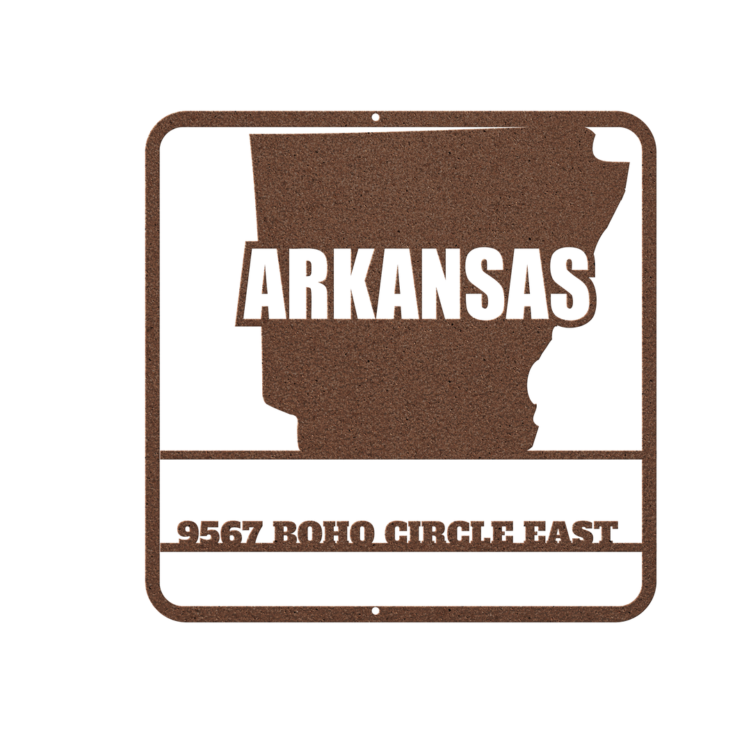 Arkansas Customized State Metal Wall Art - Indoor/Outdoor Decor