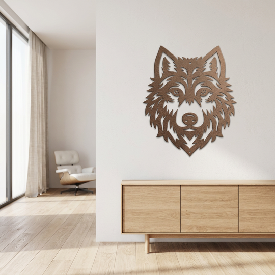 Wolf Face Metal Wall Art