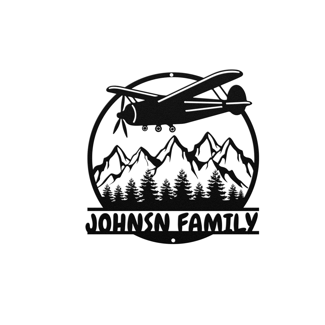 Custom Metal Mountain Sign - Personalized Family Decor