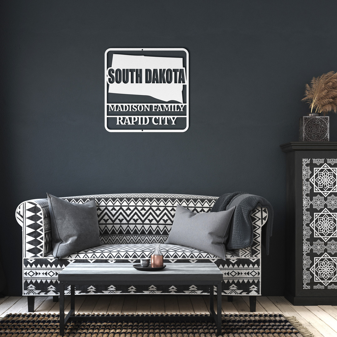 South Dakota Custom Metal Sign - Personalized Outdoor Home Decor