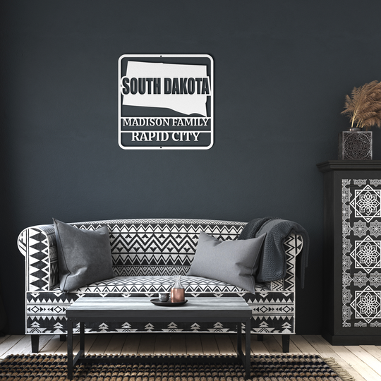 South Dakota Custom Metal Sign - Personalized Outdoor Home Decor