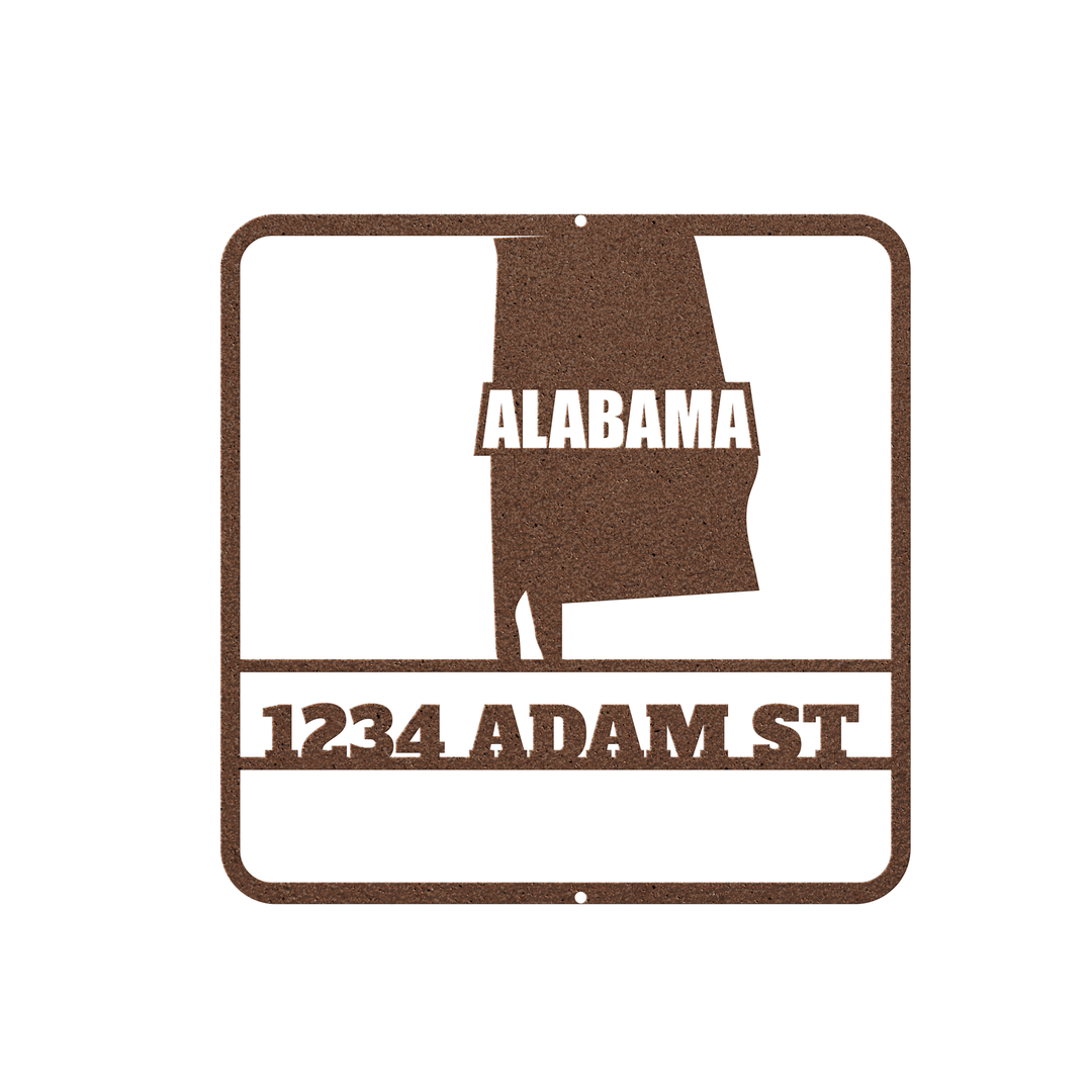 Alabama Customized Metal state map, personalized