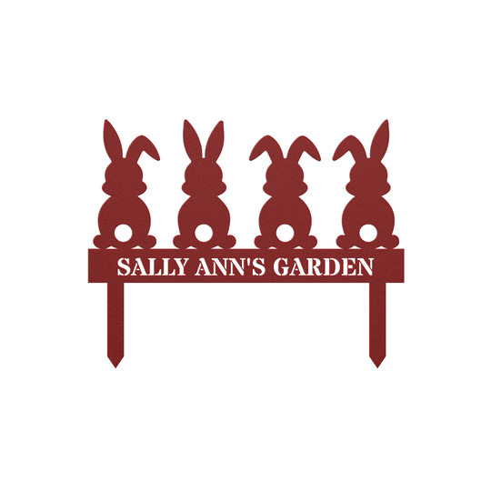 Personalized Bunny Garden Stake - Custom Outdoor Decor