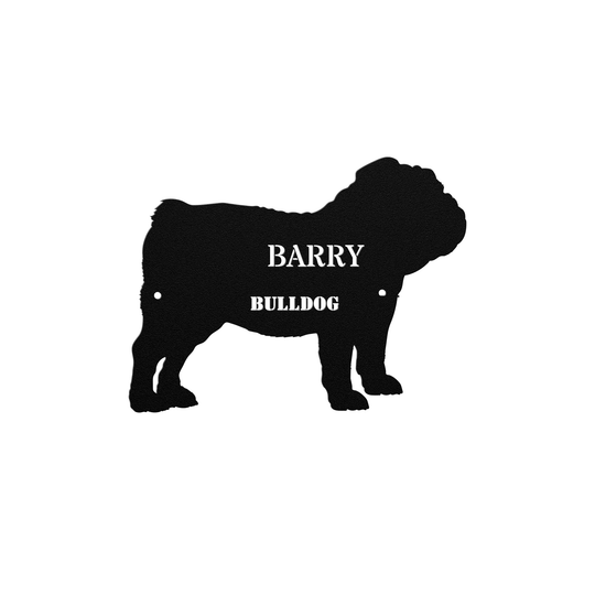 Personalized Bulldog Metal Sign - Custom Pet Name Art