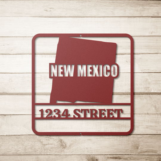 Die-Cut Metal Signs custom map of NEW MEXICO PERSONALIZED