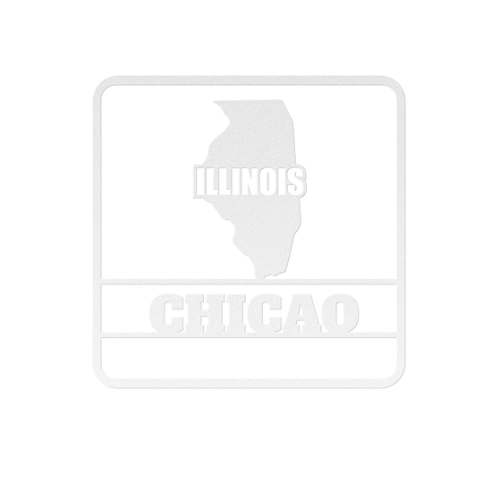 Die-Cut Metal Signs custom map of Illinois personalized AnywherePOD