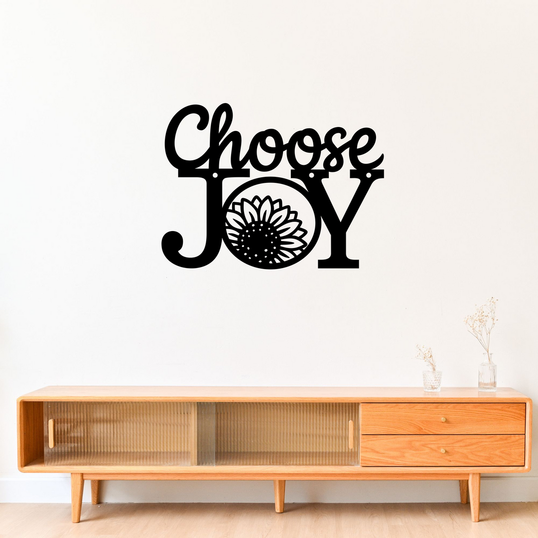 Choose Joy Metal Sign - Inspirational Farmhouse Wall Art