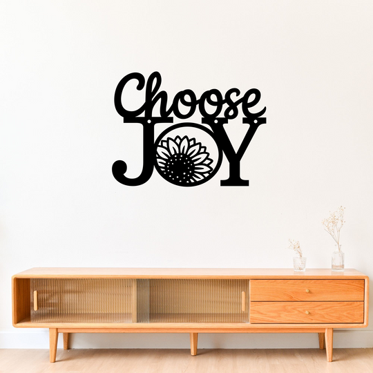 Choose Joy Metal Sign - Inspirational Farmhouse Wall Art
