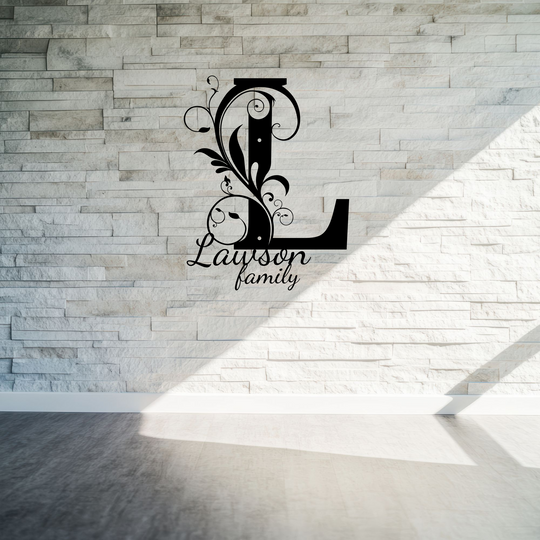 L monogram Personalized Metal Sign - Family Name Wall Art