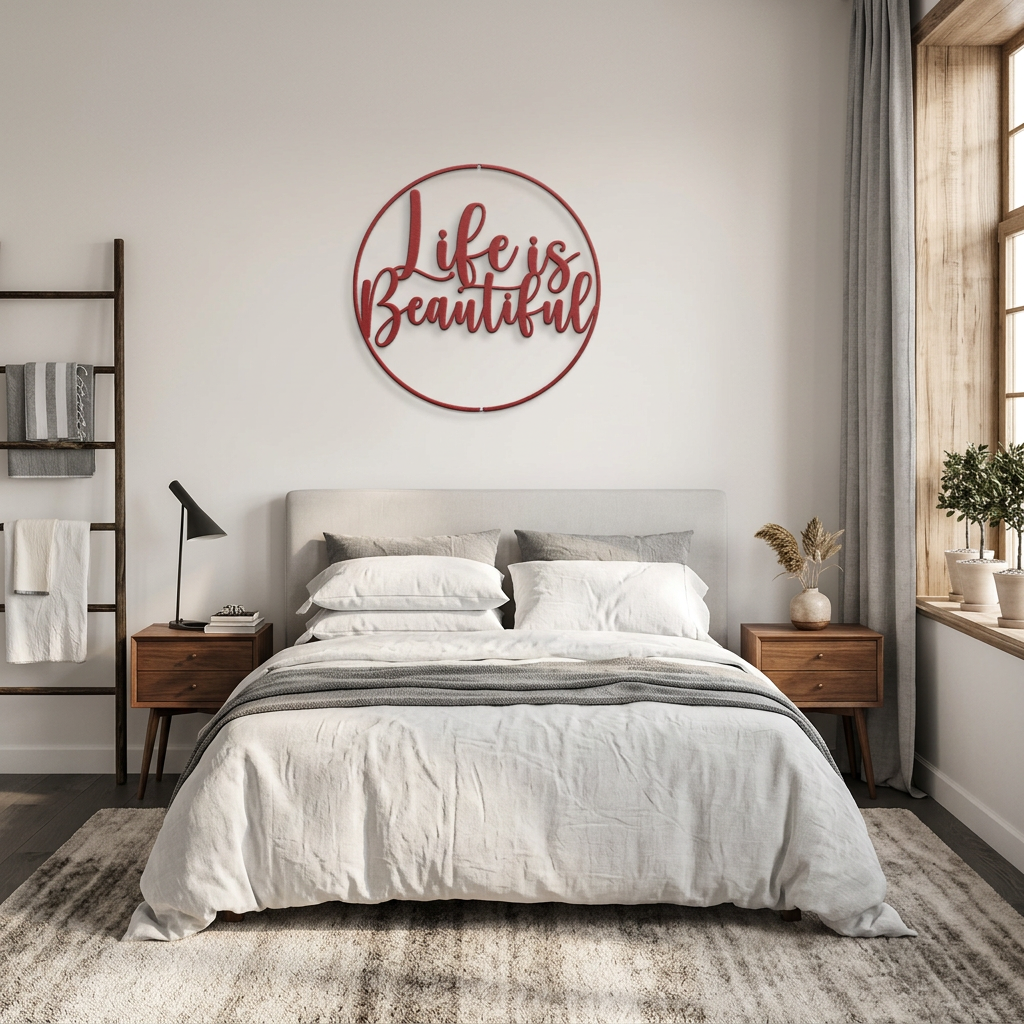 "Life Is Beautiful" Metal Wall Art