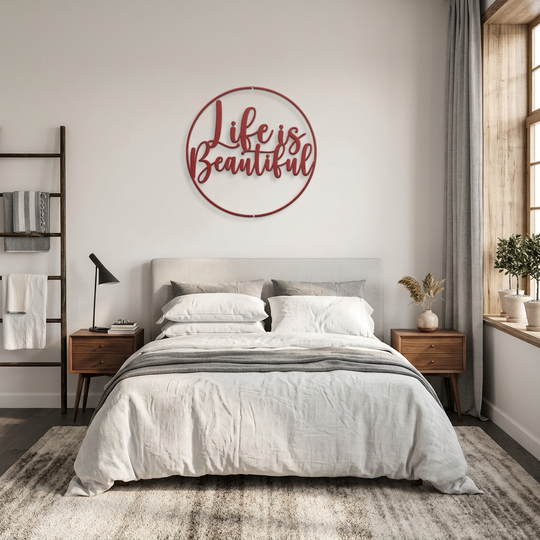 "Life Is Beautiful" Metal Wall Art