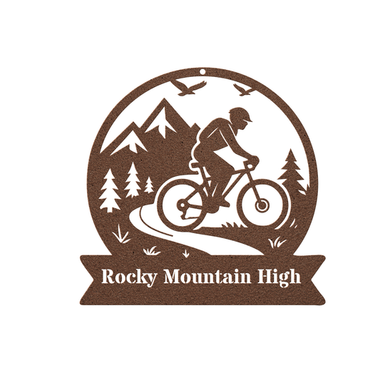 Custom Metal Outdoor Sign - Mountain Bike Design