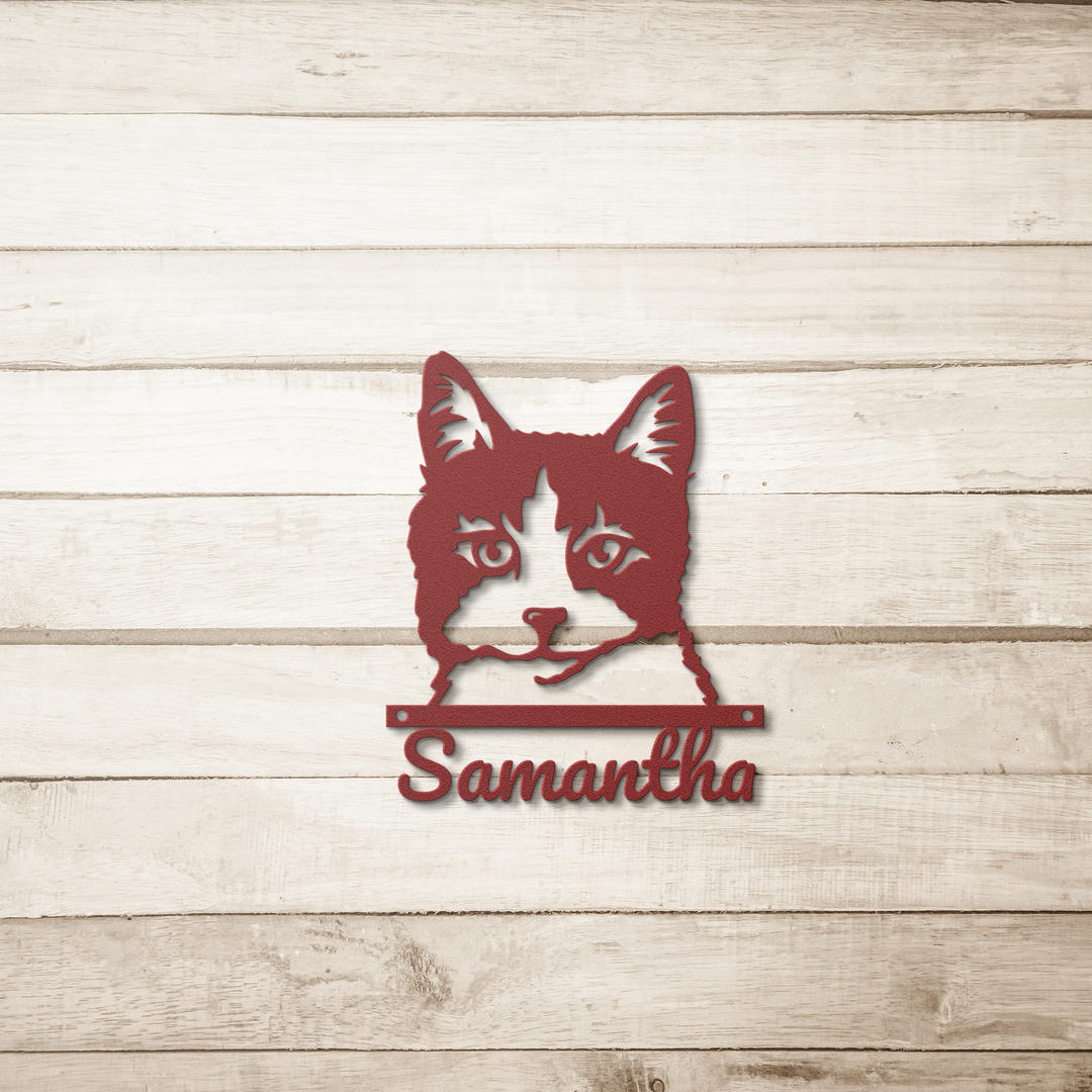 Personalized Cat Lover Metal Sign - Custom Pet Wall Art