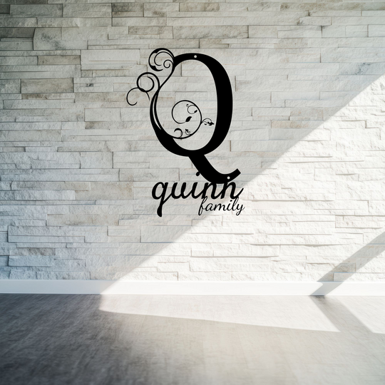 Q monogram Personalized Metal Sign - Family Name Wall Art