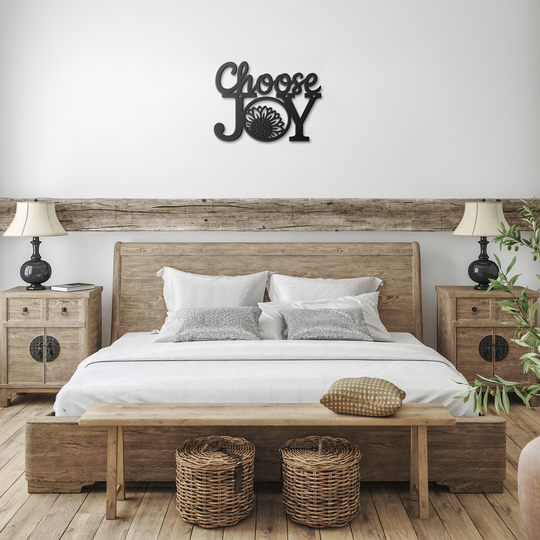 Choose Joy Metal Sign - Inspirational Farmhouse Wall Art