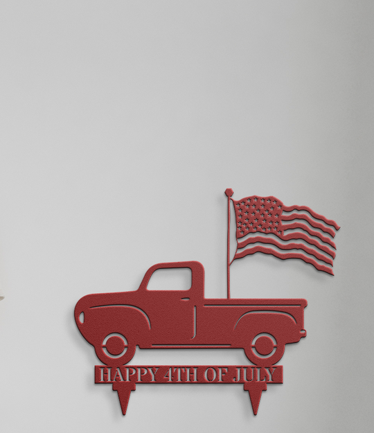 Die-Cut Metal Yard Sign, Independence, 4th of July