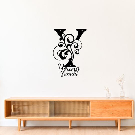 Y monogram Personalized Metal Sign - Family Name Wall Art