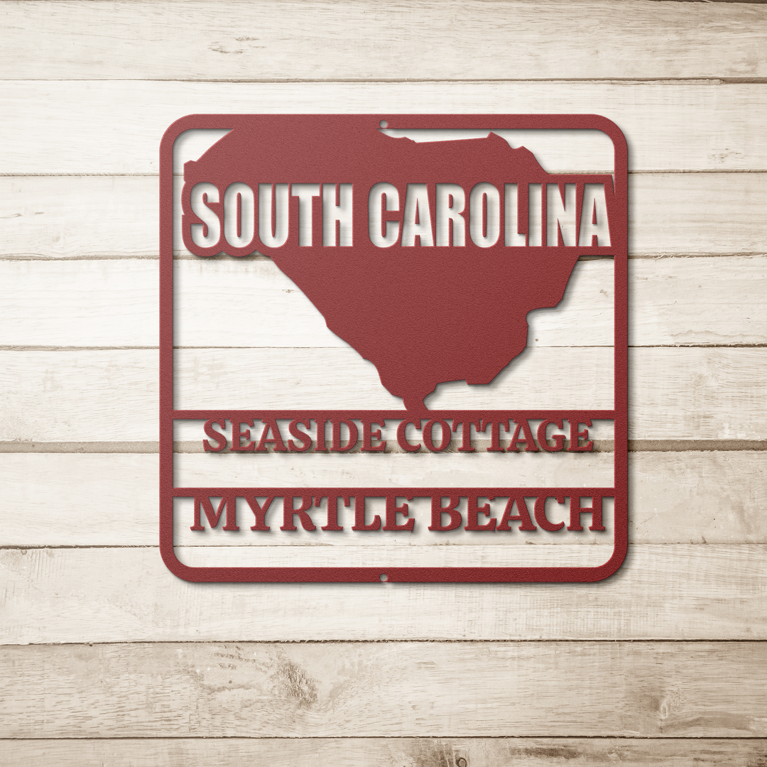 South Carolina Custom Metal Sign Outdoor Decor - Weather Resistant
