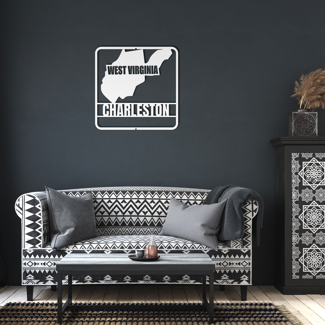 West Virginia Metal State Map Decor – Custom Indoor Outdoor Sign