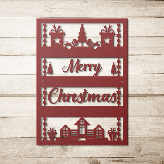 Die-Cut Metal Signs Christmas  packages