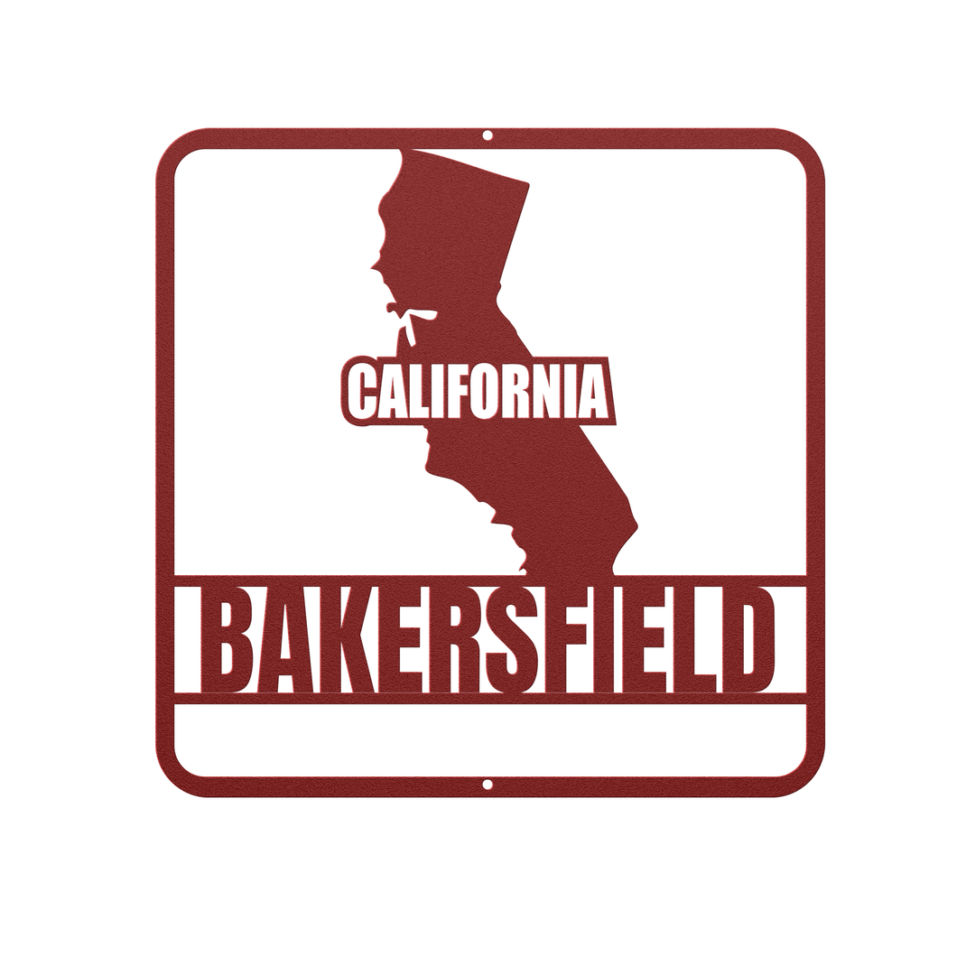 California Custom Metal State Sign, Personalized Wall Art