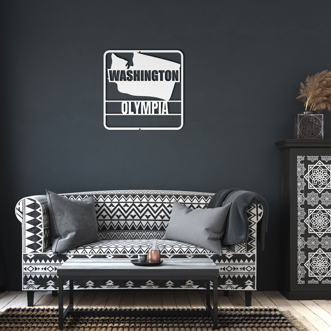 Washington State Metal Wall Art - Rustic Home Decor