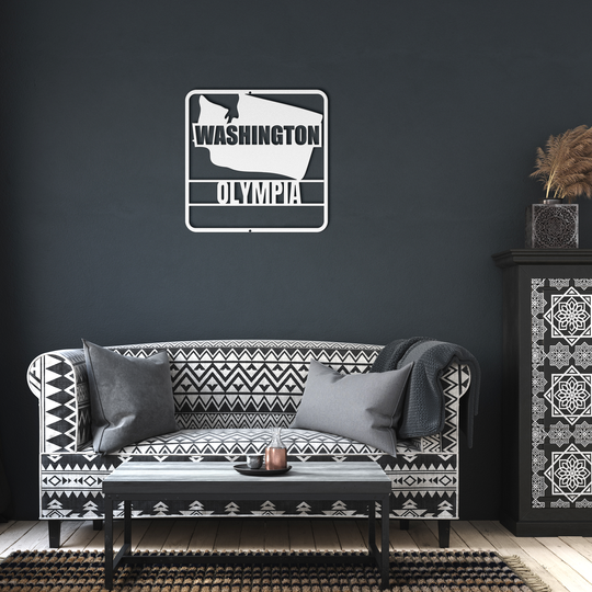 Washington State Metal Wall Art - Rustic Home Decor