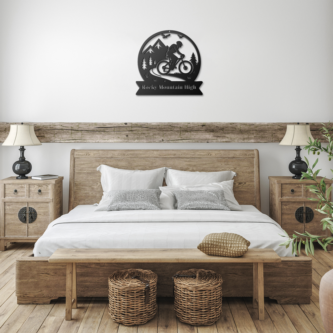 Custom Metal Outdoor Sign - Mountain Bike Design