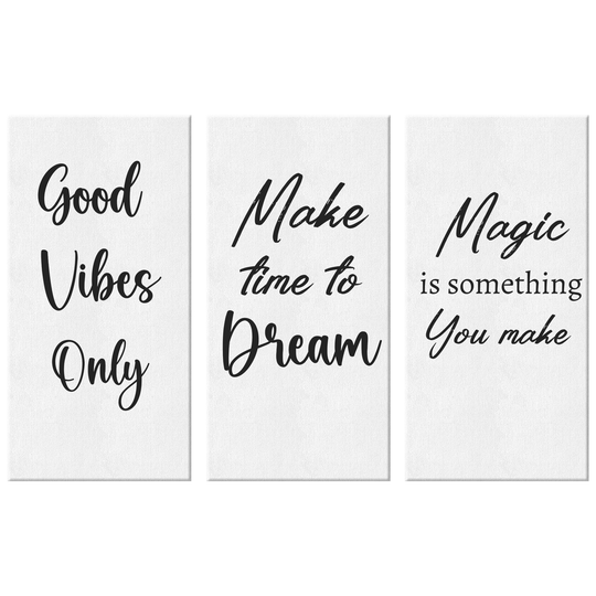 Inspirational Canvas Art - 3 Piece Motivational Set